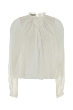 Alberta Ferretti White Silk Blouse
