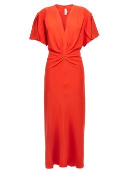 Victoria Beckham gathered Waist Midi Dress
