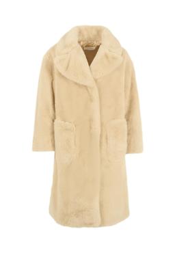 Monnalisa Beige Faux Fur Coat For Girl