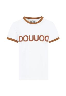 Douuod White T-shirt For Girl With Logo