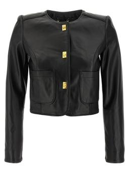 Elisabetta Franchi Cropped Leather Jacket