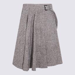 Brunello Cucinelli Grey Wool Midi Skirt