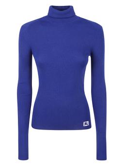 Burberry Logo Detail Slim Turtleneck Sweater