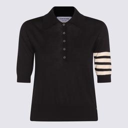 Thom Browne Navy Wool Polo Shirt