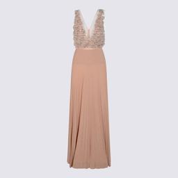 Elisabetta Franchi Pink Viscose Maxi Dress