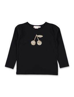 Cotton Long-sleeved T-shirt With Sequin Cherries Bonpoint