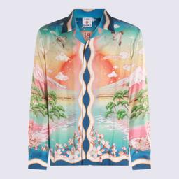 Casablanca Multicolor White Silk Shirt