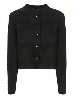 D. Exterior Viscose And Wool Blend Cardigan