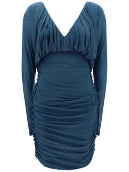 Saint Laurent Long-sleeved V-neck Dress