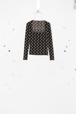 Marine Serre Moon Print Square-neck Top