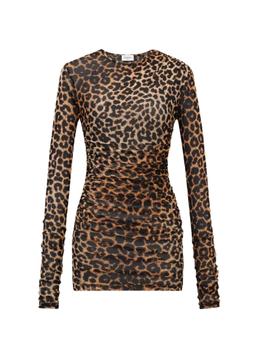 Saint Laurent Crewneck Sweater With Animal Print