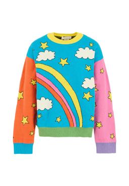 Stella McCartney Kids Multicolor Sweater For Girl With Rainbow