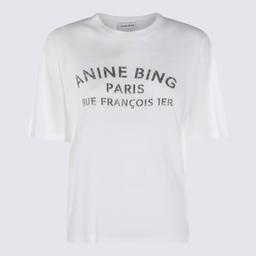 Anine Bing Ivory Cotton T-shirt