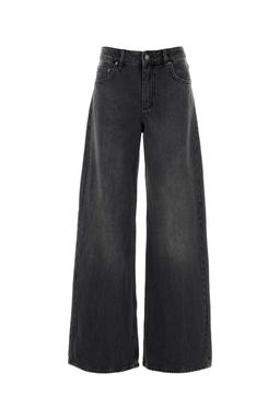 Marine Serre Black Denim Wide-leg Jeans