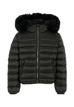 Colmar Black Down Jacket For Girl With Logo