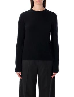Rhea Costa Rhea Black Wool Cashmere Crewneck Sweater