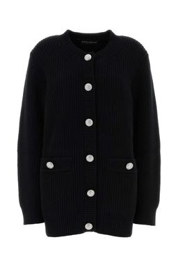 Dolce & Gabbana Black Wool Oversize Cardigan