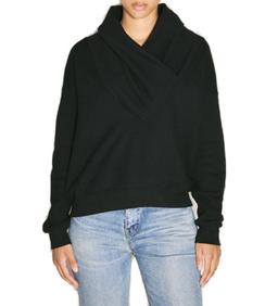 Saint Laurent V-neck Drop Shoulder Hoodie