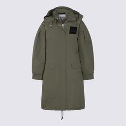 Ganni Military Green Nylon Down Jacket