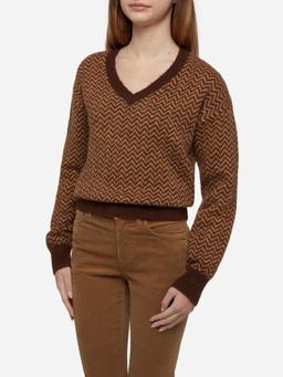 MC2 Saint Barth Woman Cropped Sweater With Argyle Pattern