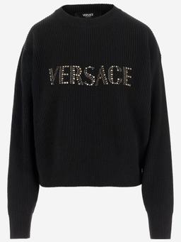 Versace Ribbed Wool Sweater With Studs