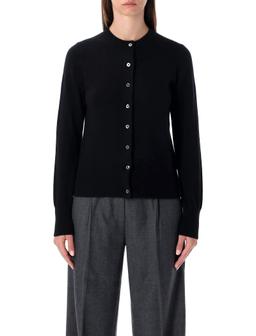 Rhea Costa Rhea Black Wool Cashmere Cropped Cardigan