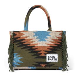 MC2 Saint Barth Colette Blanket Handbag With Ethnic Print