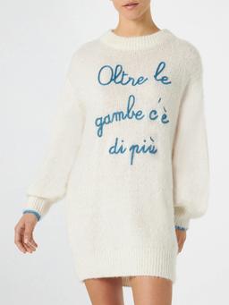 MC2 Saint Barth Ultra Soft Knit Dress With Oltre Le Gambe Cè Di Più Embroidery