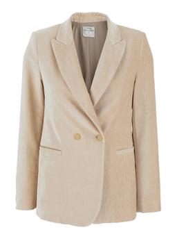 Forte_Forte Beige Jacket With Peak Lapels In Velvet Woman