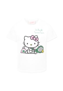 MC2 Saint Barth White T-shirt For Girl With Hello Kitty