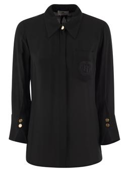 Elisabetta Franchi Logo-embroidered Straight Hem Shirt