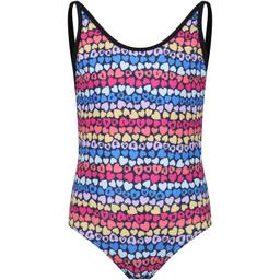 Rykiel Enfant Multicolor One-piece Swimsuit For Girl With Little Hearts And All-over Multicolor Logo