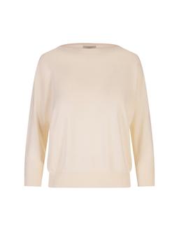 Zanone White Basic Sweater With Boat Neckline