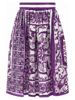 Dolce & Gabbana maiolica Print Silk Skirt