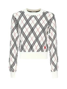 Burberry Argyle Cropped Sweaterb