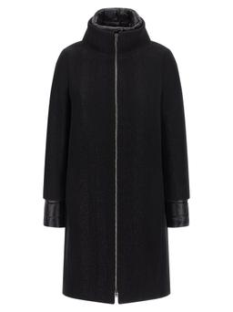 Herno Lamé Thread And Wool Coat