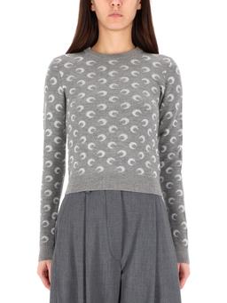 Marine Serre Jacquard Sweater moon