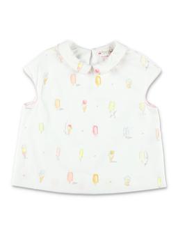Bonpoint Kid - Elivia Blouse With Ice-cream Motifs