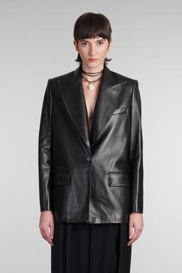 Magda Butrym Blazer In Black Leather