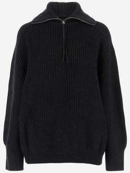 Carven Wool Zip-up Sweater