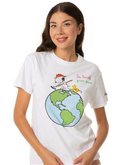 MC2 Saint Barth Woman Cotton T-shirt With Snoopy Print Snoopy - Peanuts Special Edition