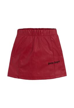 Palm Angels Burgundy Skirt For Girl With Logo