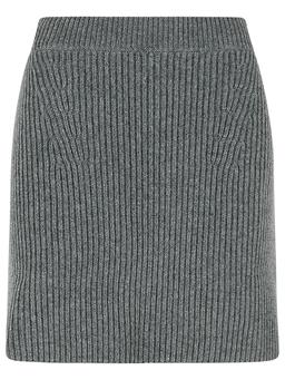 Jil Sander Grey Wool Miniskirt