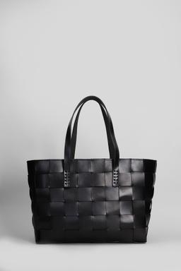 Dragon Diffusion Box Weave Basket Tote In Black Leather