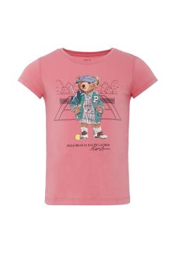 Ralph Lauren Pink T-shirt For Girl With Polo Bear