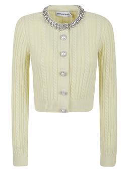 self-portrait Yellow Alpaca Cardigan