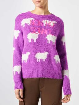 MC2 Saint Barth Woman Brushed Sweater With Sheeps And Non Ho Sonno Embroidery