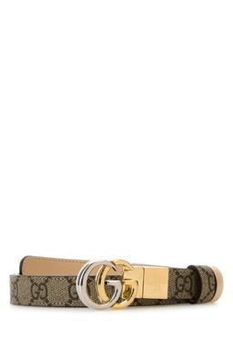 Gucci Gg Supreme Fabric Gg Marmont Reversible Belt