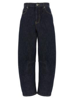 self-portrait indigo Barrel Leg Jeans