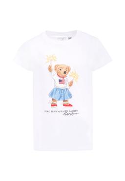 Ralph Lauren White T-shirt For Girl With Polo Bear